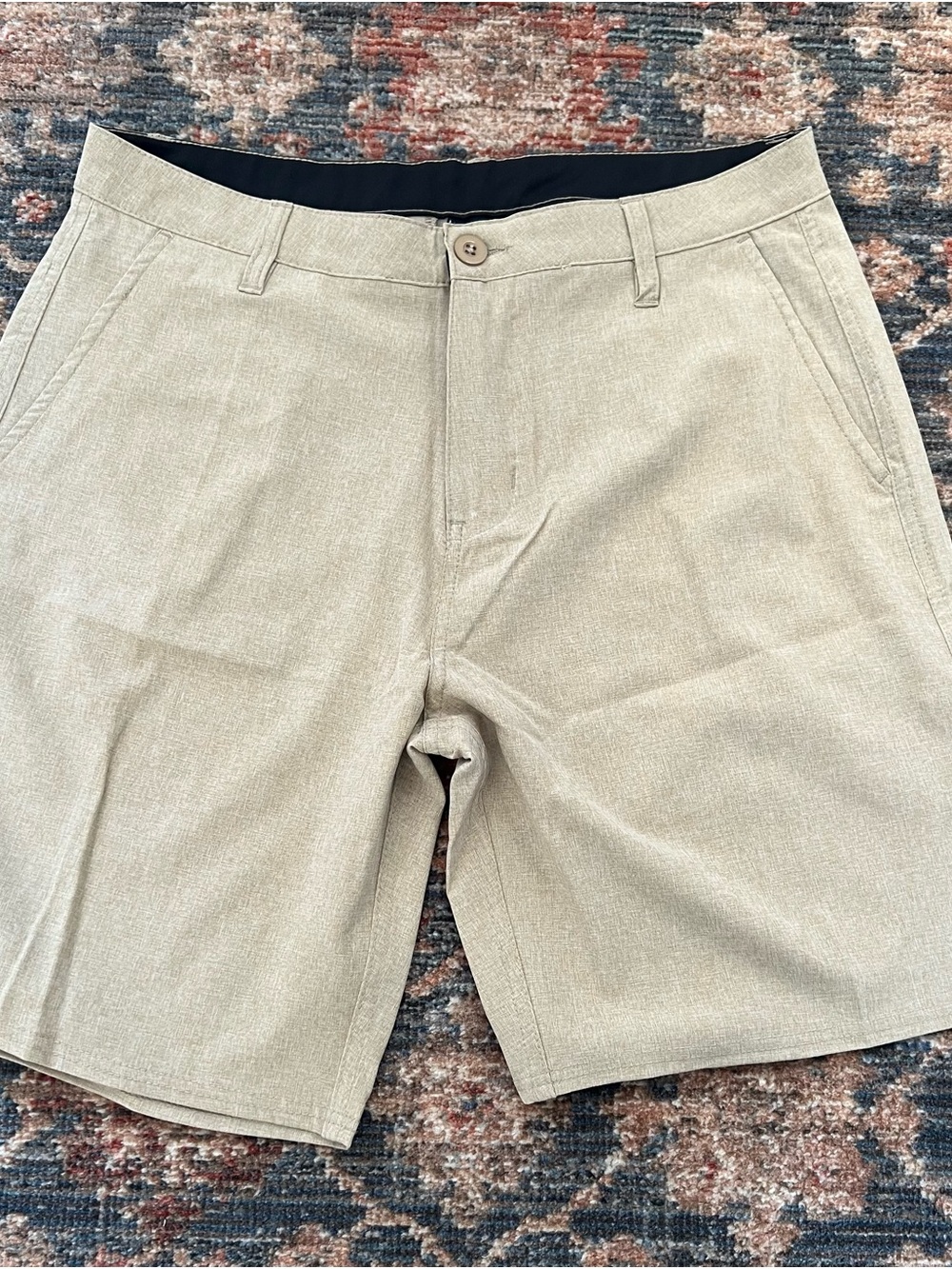Men's Flat-Front Khaki Stretch Performance Shorts